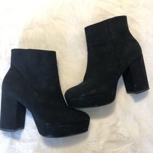 Black platform booties